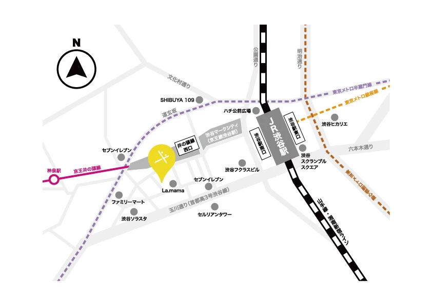 渋谷院の周辺地図