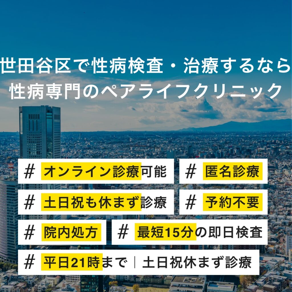 世田谷区で即日性病検査・性病治療・性病予防をご検討されている方へ