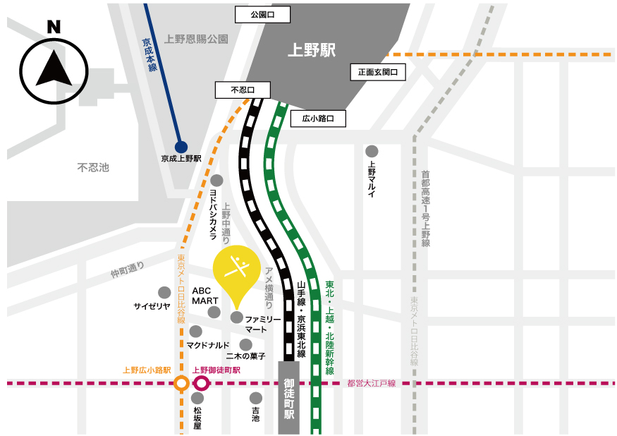 上野院アクセスマップ