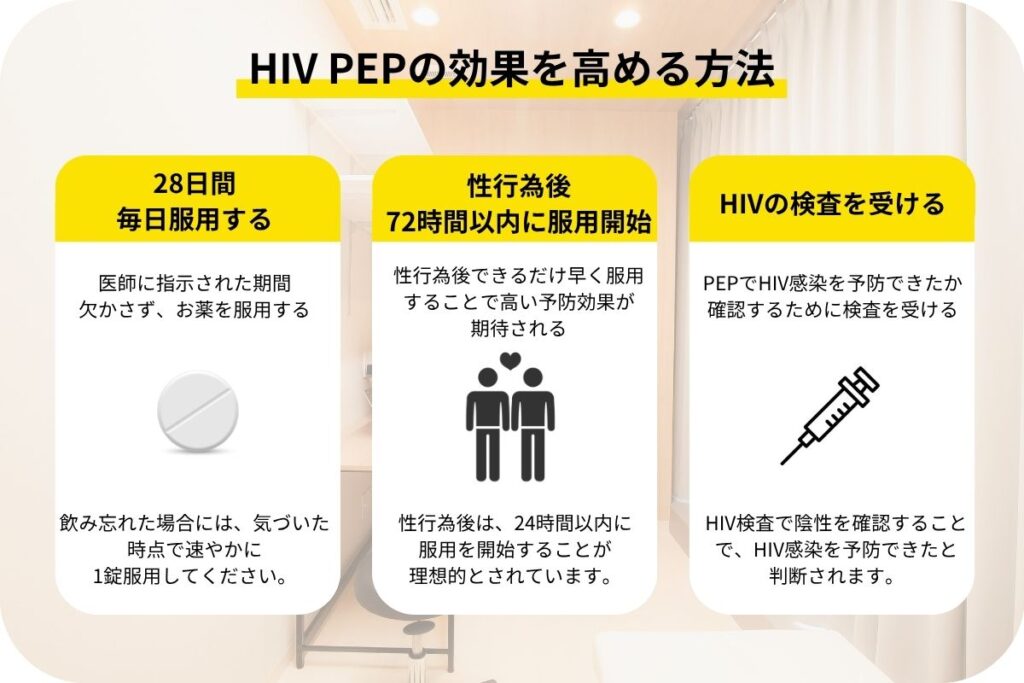 HIV PEPの効果|効果を高める服用方法について解説